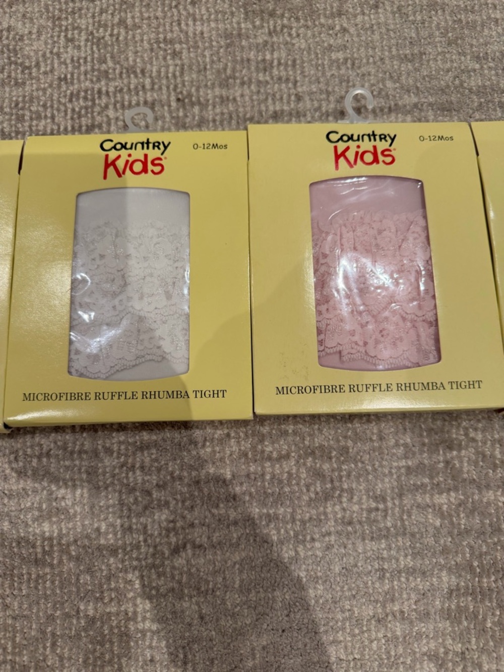 Bnwt Country Kids Ruffle Microfibre Tights in Pink and White size 0-12 - Picture 2 of 3